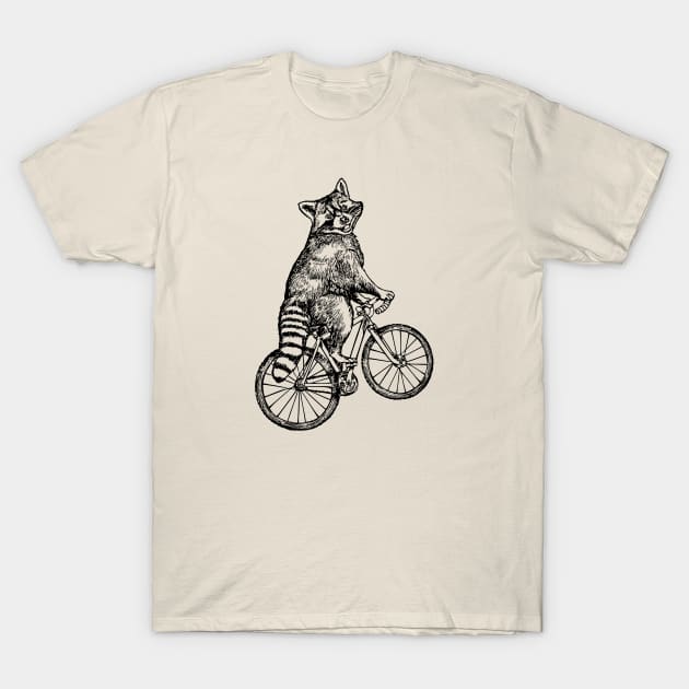 SEEMBO Raccoon Cycling Bicycle Bicycling Cyclist Riding Bike T-Shirt by SEEMBO